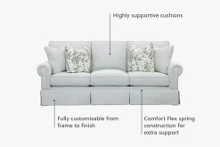 Lillian 88 Inch 3 Seat Sofa