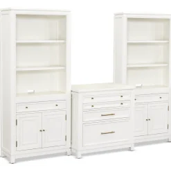 Mabry Bookcase Wall with Lift Top File Cabinet