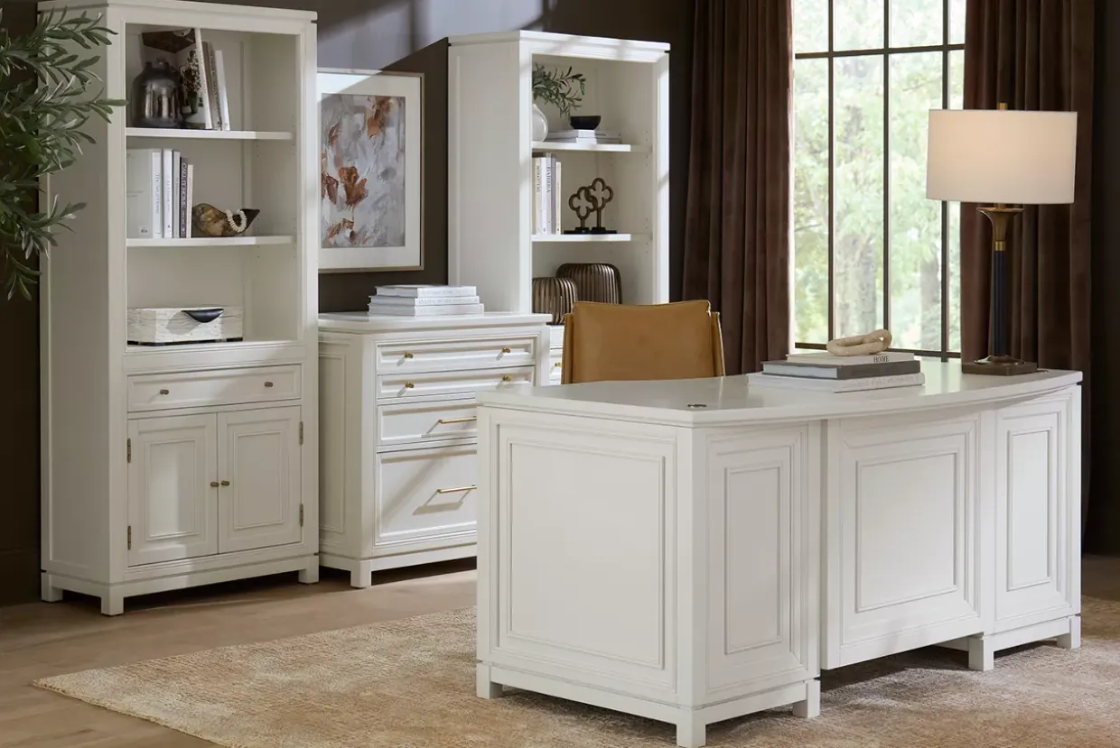 Mabry Bookcase Wall with Lift Top File Cabinet