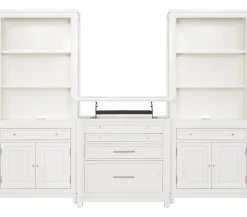 Mabry Bookcase Wall with Lift Top File Cabinet